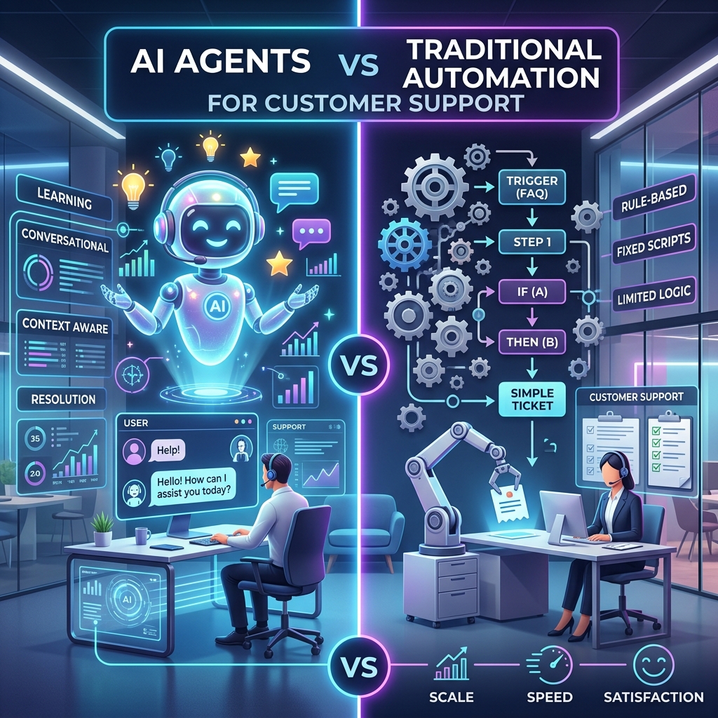 AI Agents vs Traditional Automation for Customer Support